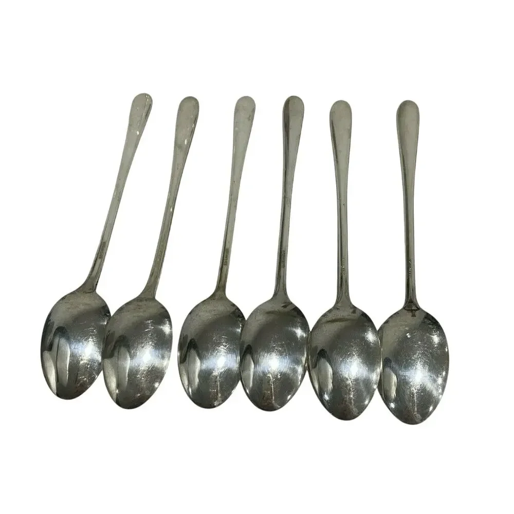 Vintage Silverplated Iced Tea Spoons (6) H & T Mfg Co Meadow Flower Circa 1940